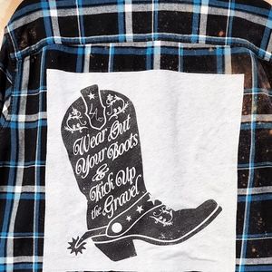 UPCYCLED DISTRESSED FLANNEL SHIRT